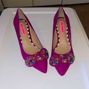 Betsey Johnson Jeweled Bow Shoes